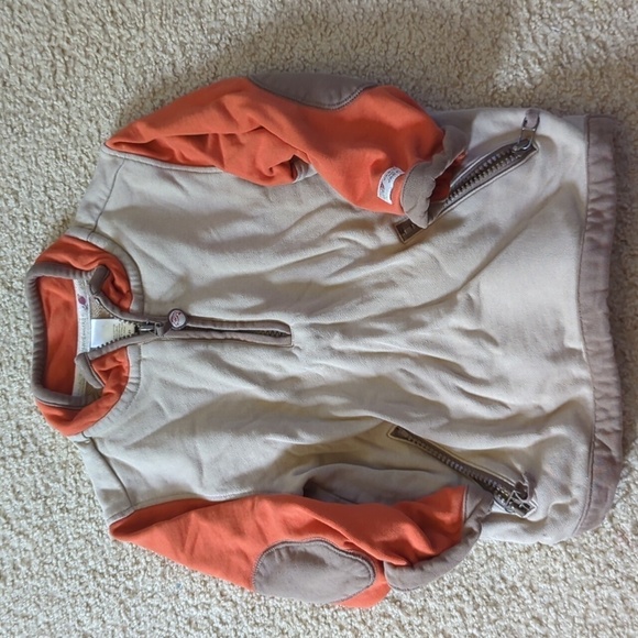 Janie & Jack Brown & Orange Quarter Zip Size Boys 2T - Picture 1 of 8